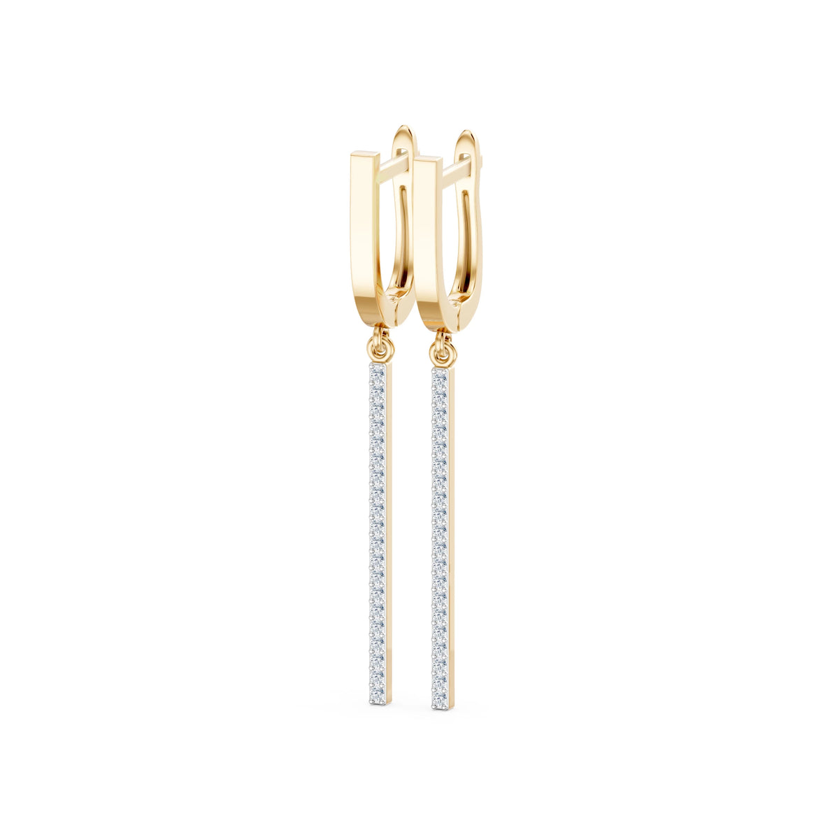 Cercei din Aur cu Diamante, Forma Rotund Briliant, 0,24 CT