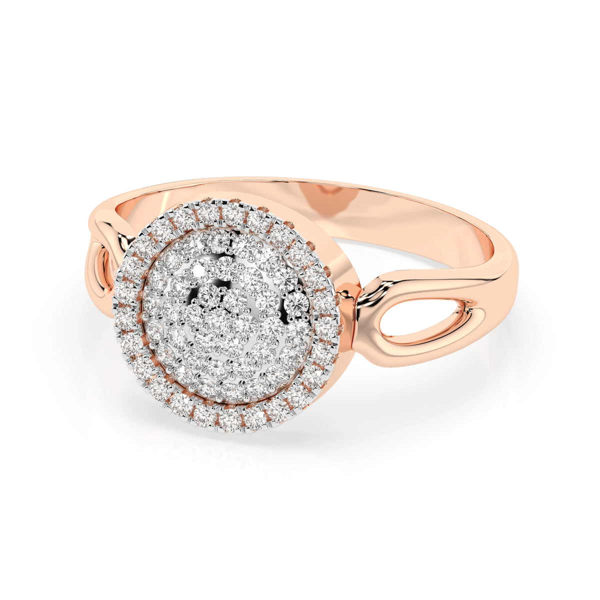 Inel din Aur cu Diamante, Forma Rotund Briliant, 0,52 CT