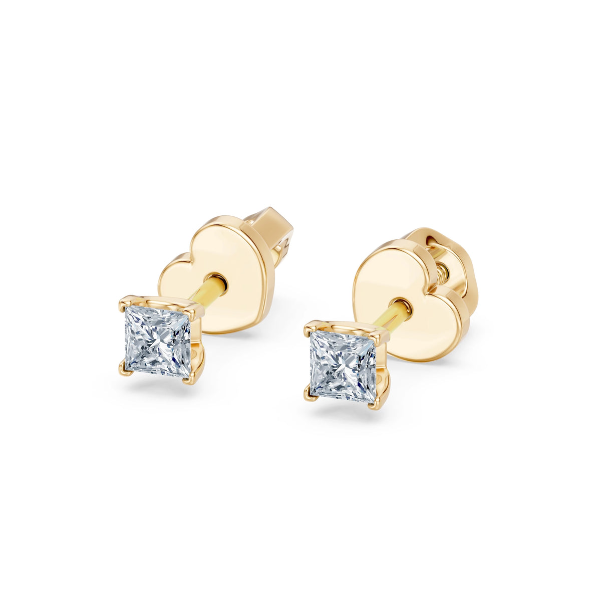 Cercei din Aur cu Diamante, Forma Princess, 0,34 CT