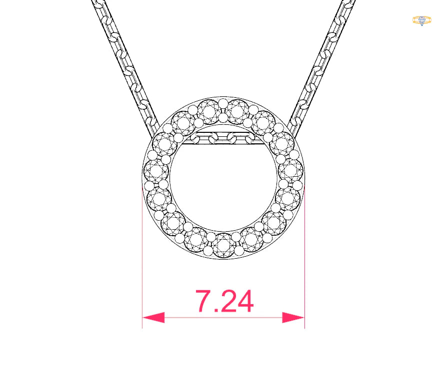 Colier din Aur cu Diamante Rotunde Briliant 0.09 CT