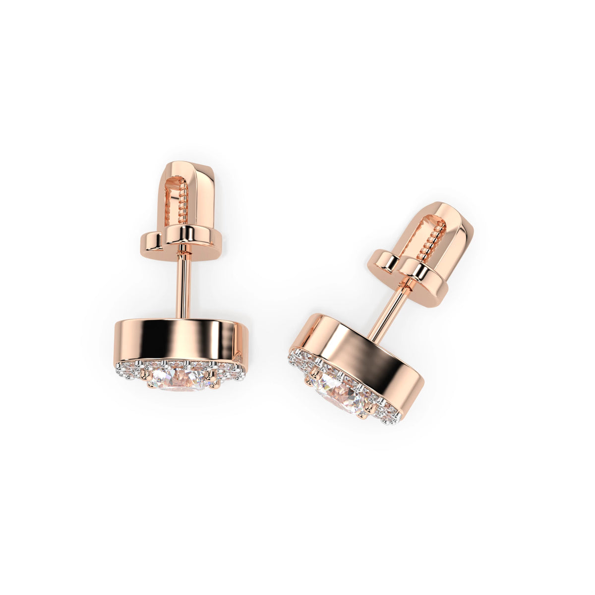 Cercei din Aur cu Diamante, Forma Rotund Briliant, 1,25 CT