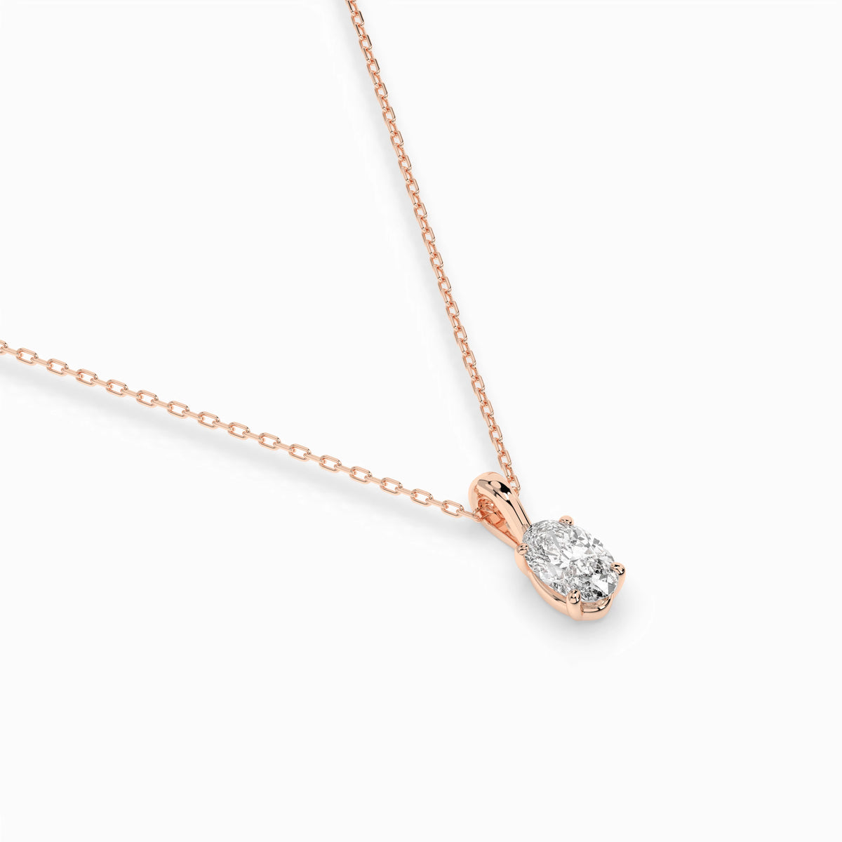 Colier din Aur cu Diamant, Forma Oval, 0,30 CT