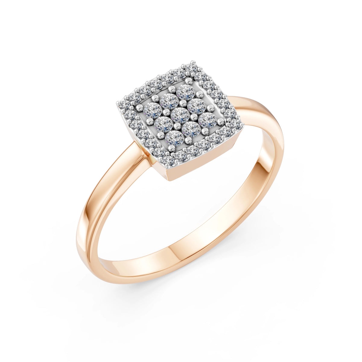 Inel din Aur cu Diamante, Forma Rotund Briliant, 0,26 CT