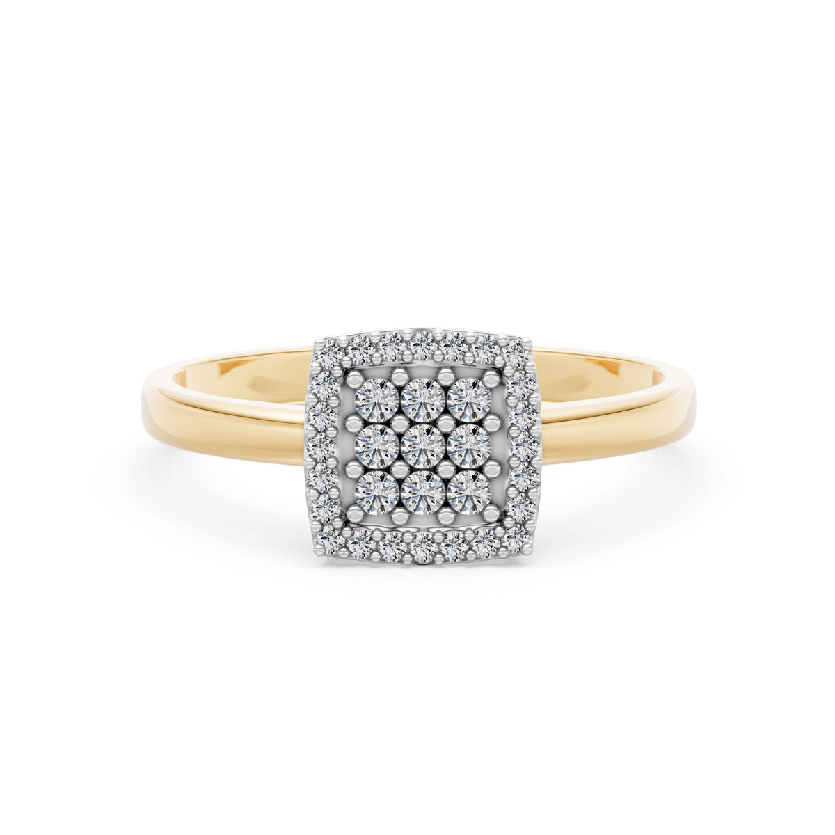 Inel din Aur cu Diamante, Forma Rotund Briliant, 0,26 CT