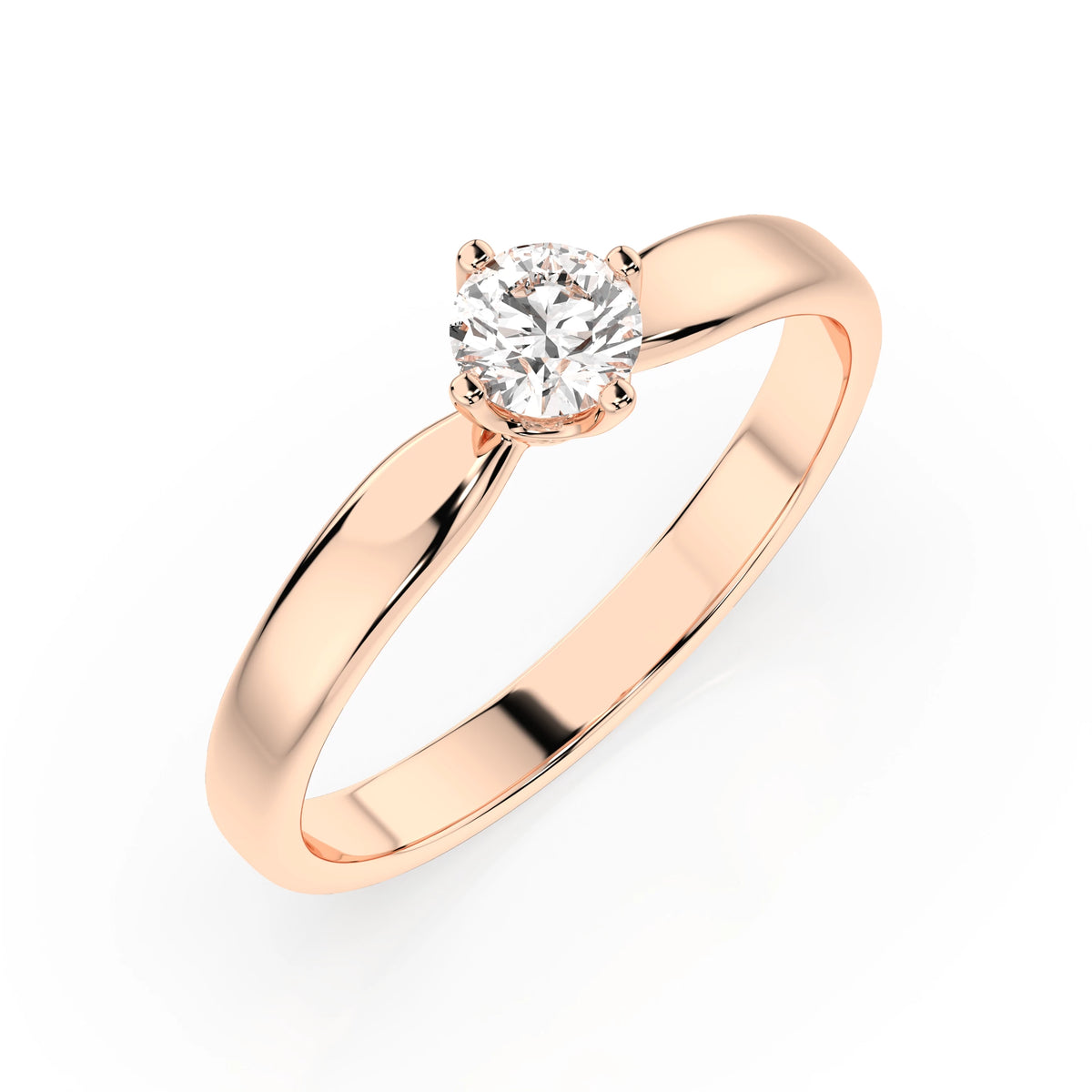 Inel de Logodnă Solitaire din Aur, Diamant Rotund Briliant 0,30 CT
