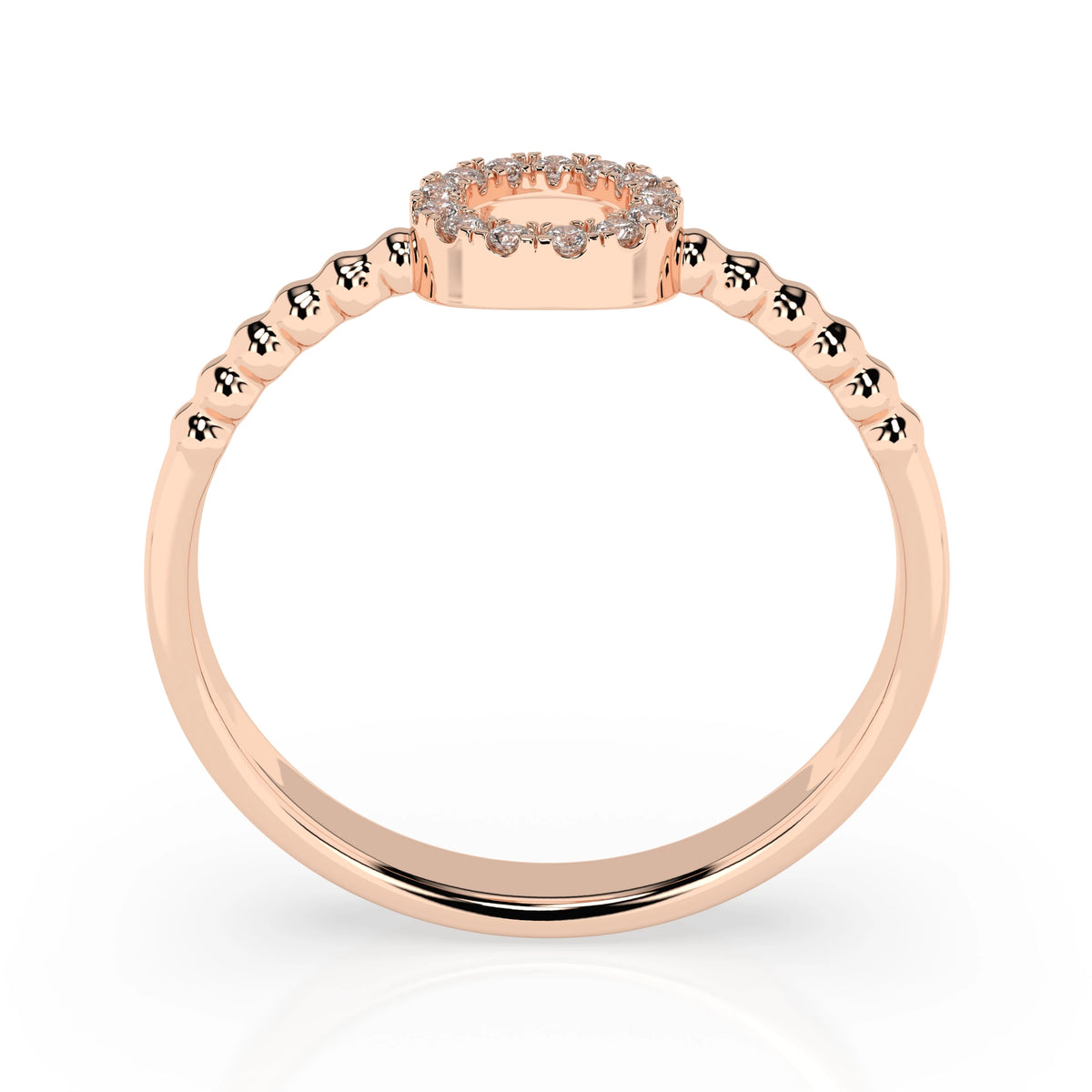 Inel din Aur cu Diamante, Forma Rotund Briliant, 0,08 CT