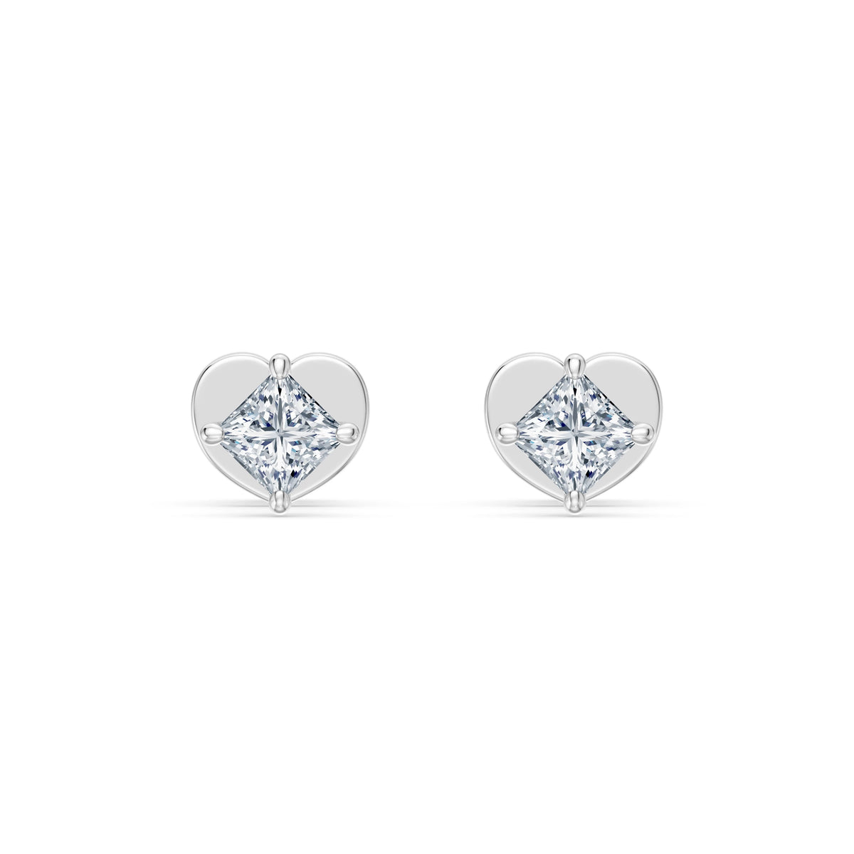 Cercei din Aur cu Diamante, Forma Princess, 0,34 CT