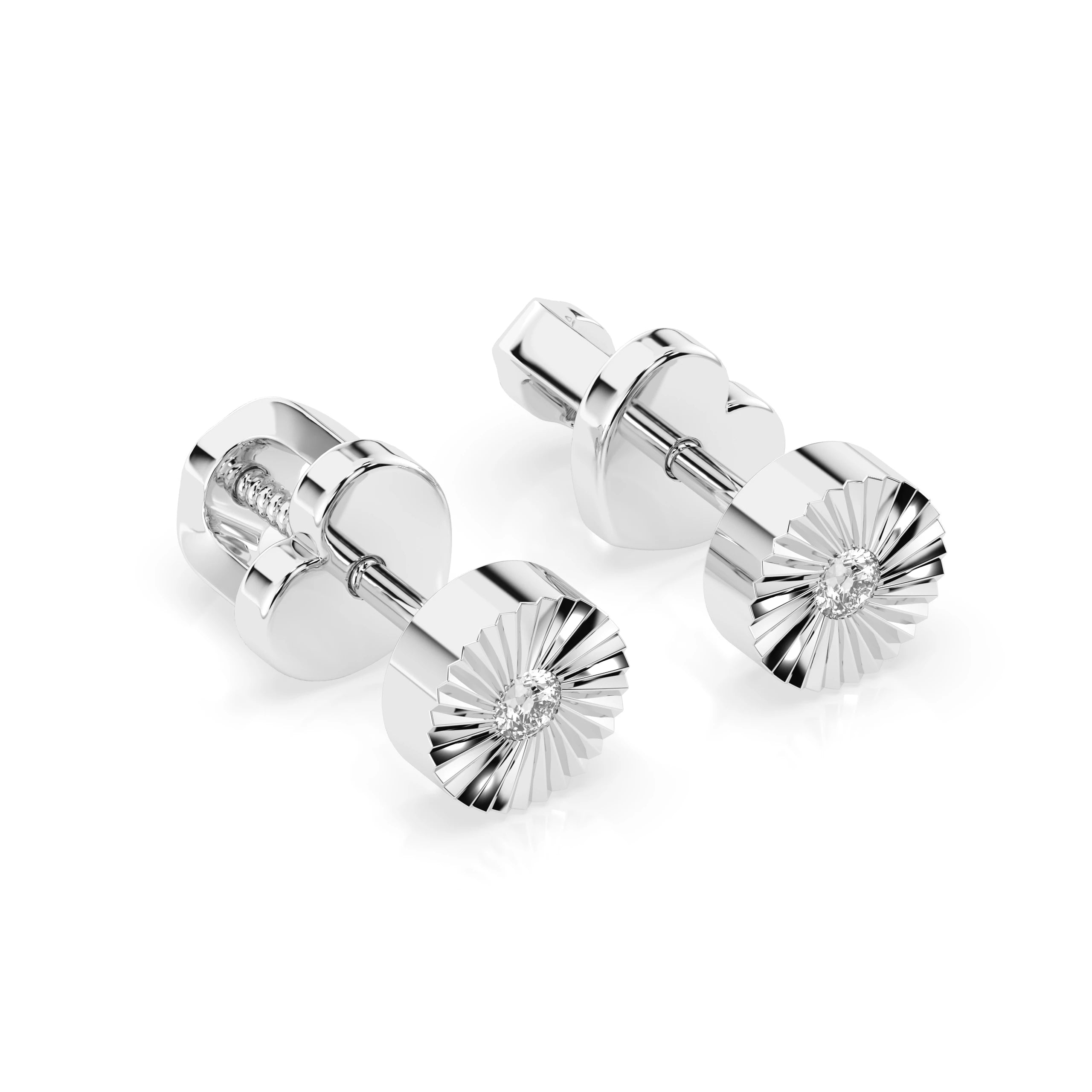 Cercei din Aur cu Diamante Rotunde Briliant 0.04 CT