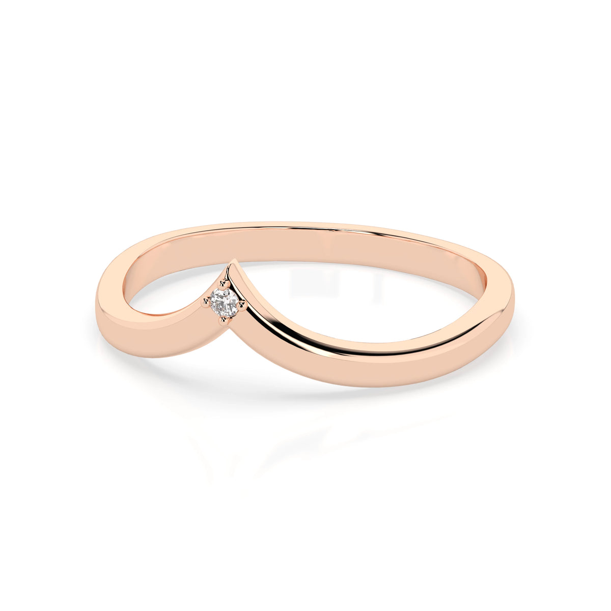 Inel din Aur cu Diamant, Forma Rotund Briliant, 0,01 CT