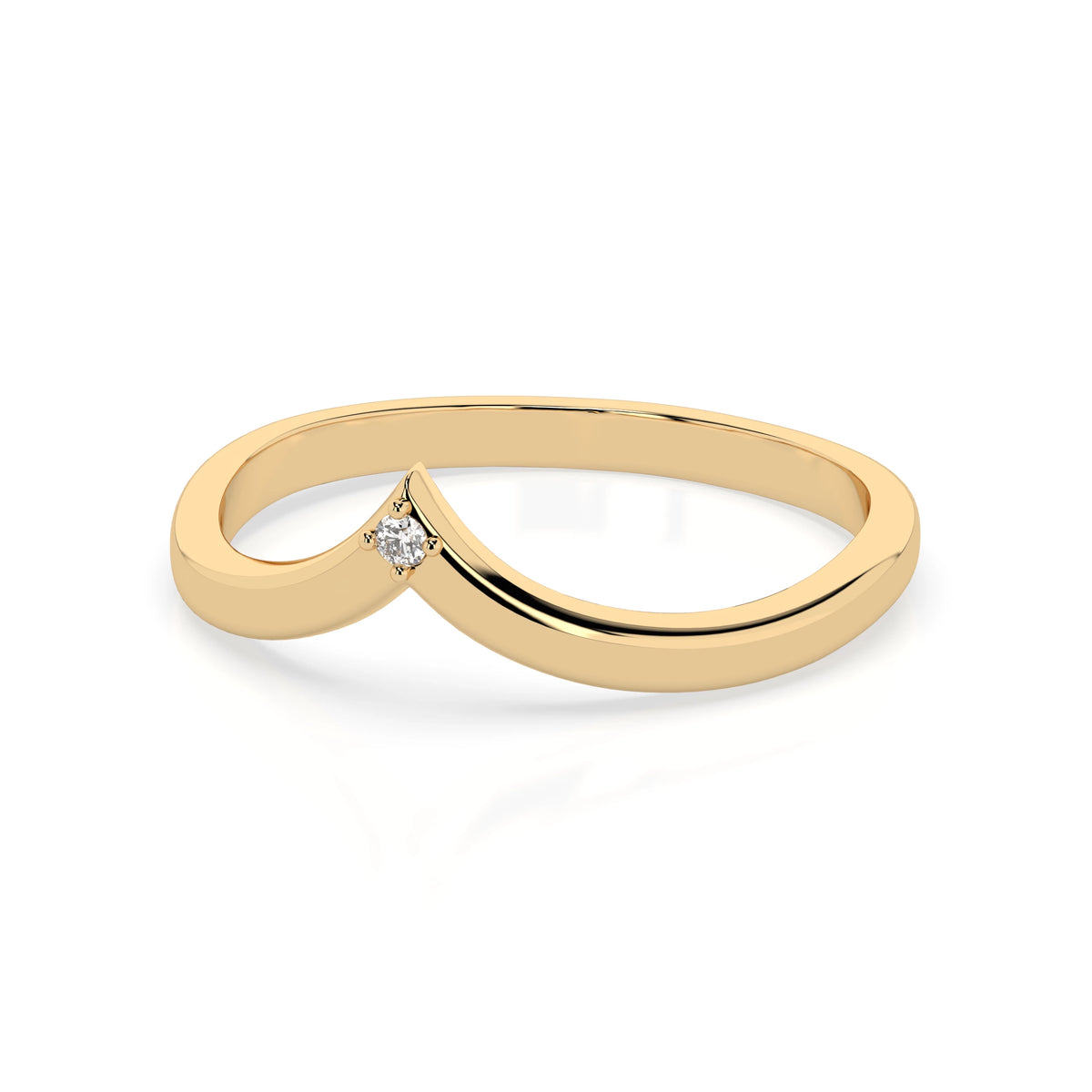 Inel din Aur cu Diamant, Forma Rotund Briliant, 0,01 CT