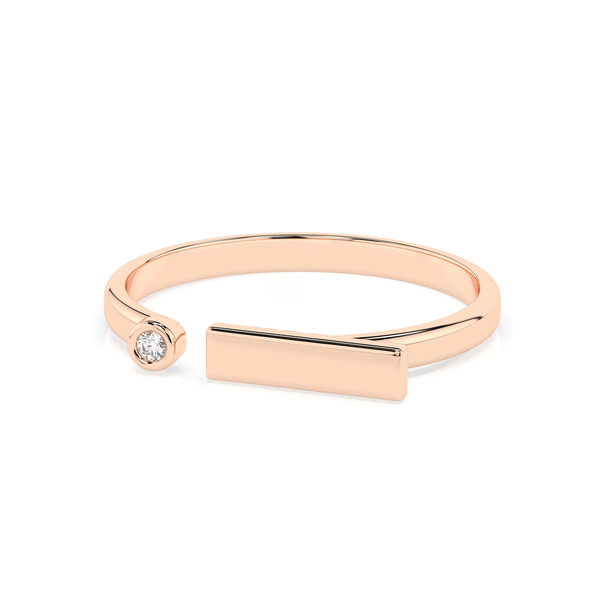 Inel din Aur cu Diamant, Forma Rotund Briliant, 0,02 CT
