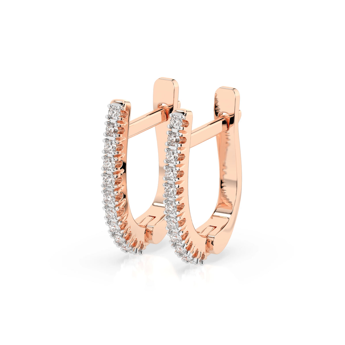 Cercei din Aur cu Diamante Rotunde Briliant 0.18 CT