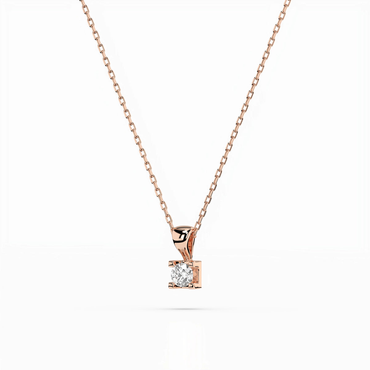 Colier din Aur cu Diamant, Forma Rotund Briliant, 0,08 CT