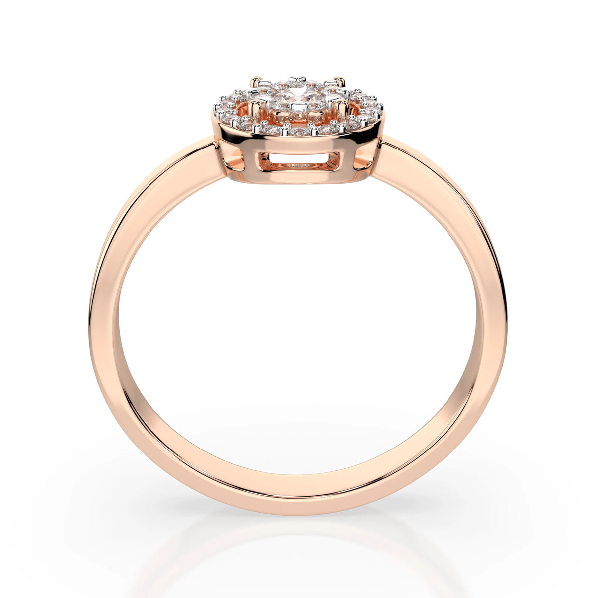 Inel din Aur cu Diamante, Forma Rotund Briliant, 0,24 CT