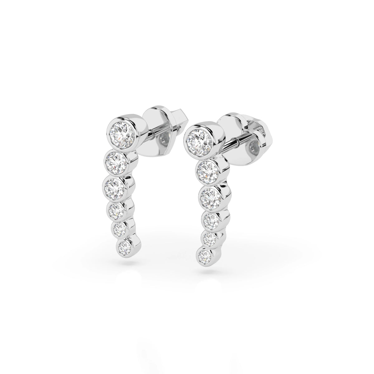 Cercei din Aur cu Diamante, Forma Rotund Briliant, 0,32 CT