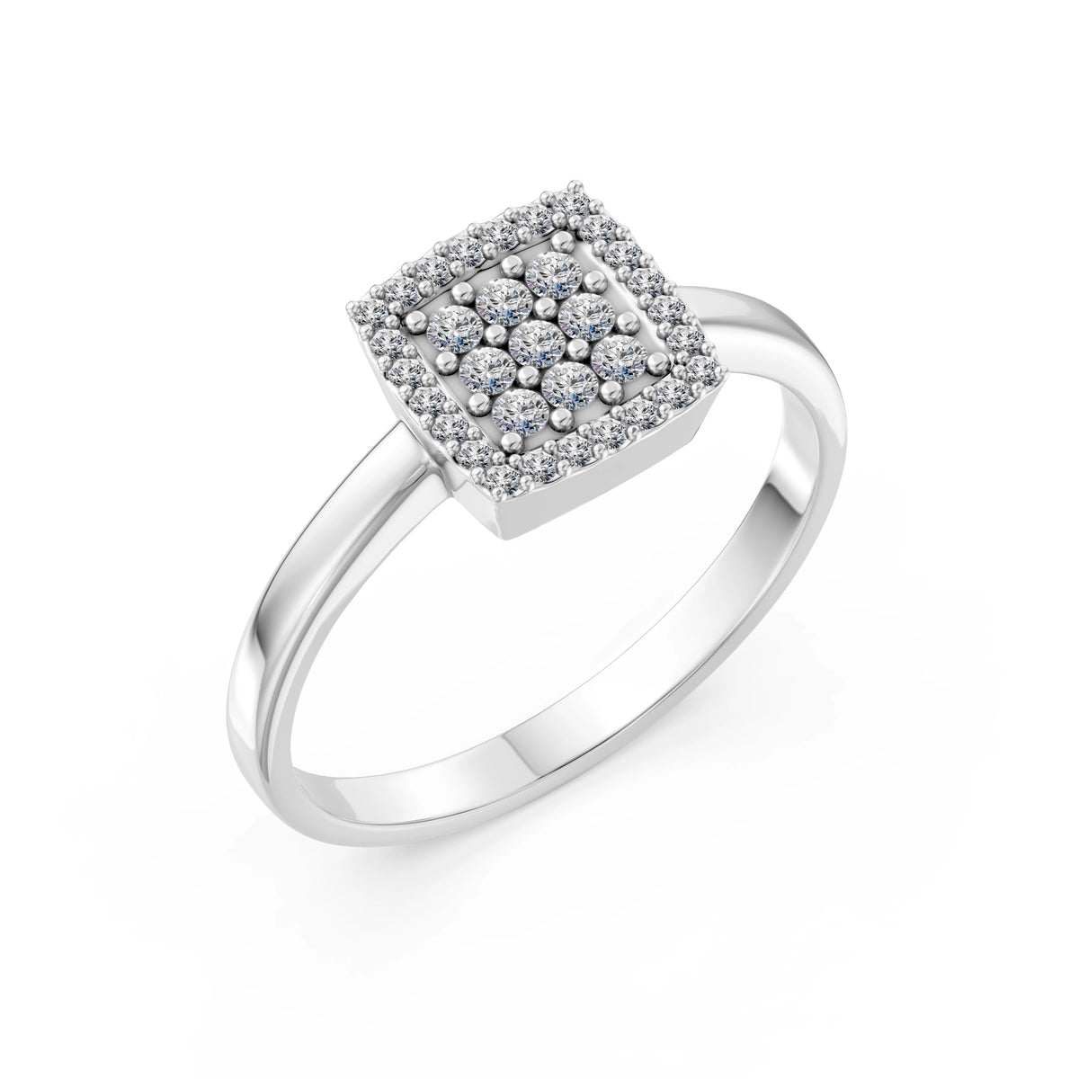 Inel din Aur cu Diamante, Forma Rotund Briliant, 0,26 CT