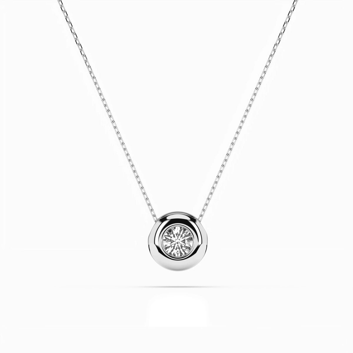 Colier din Aur cu Diamant, Forma Rotund Briliant, 0,25 CT