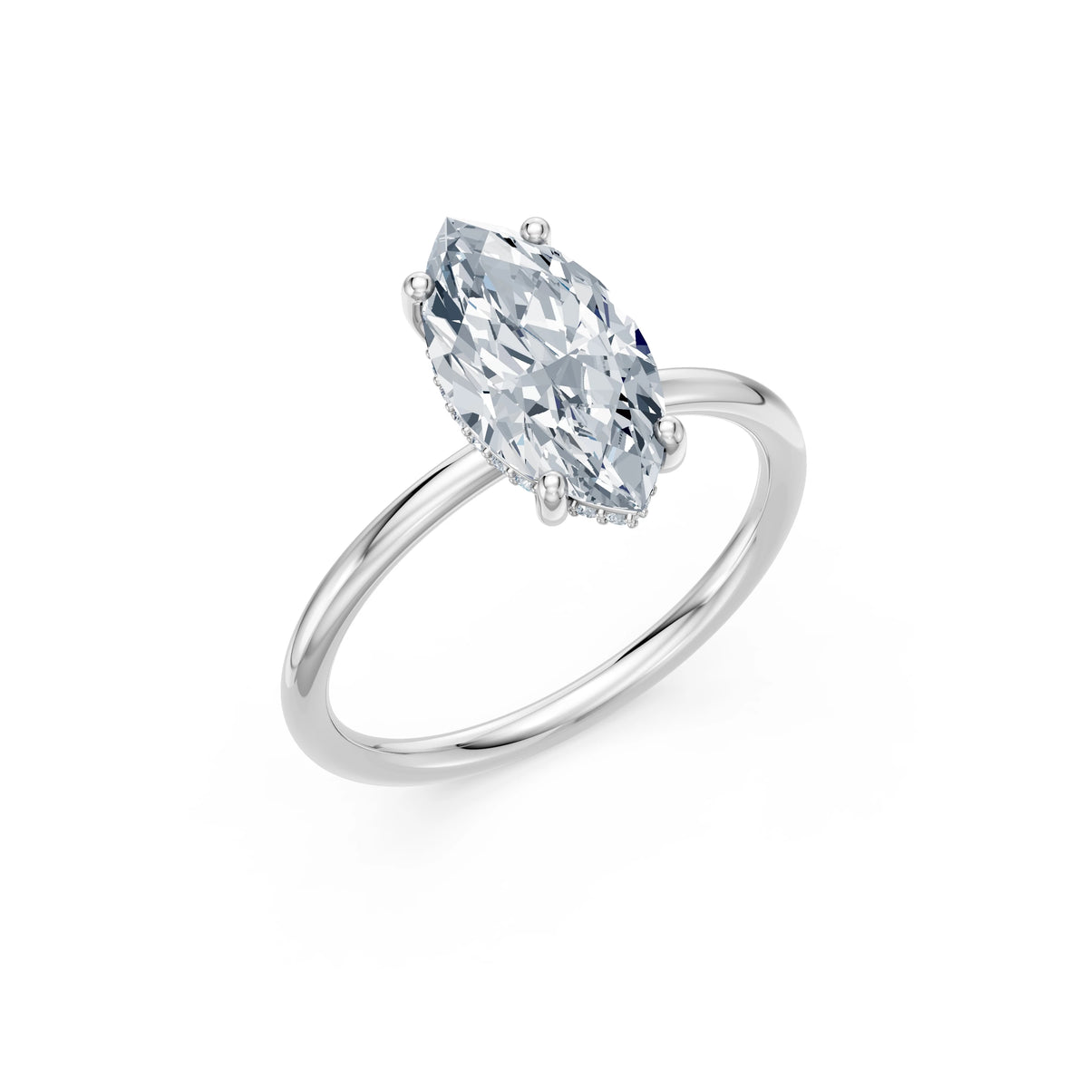 Inel de Logodnă Solitaire din Aur, Diamant Marquise 2,00 CT