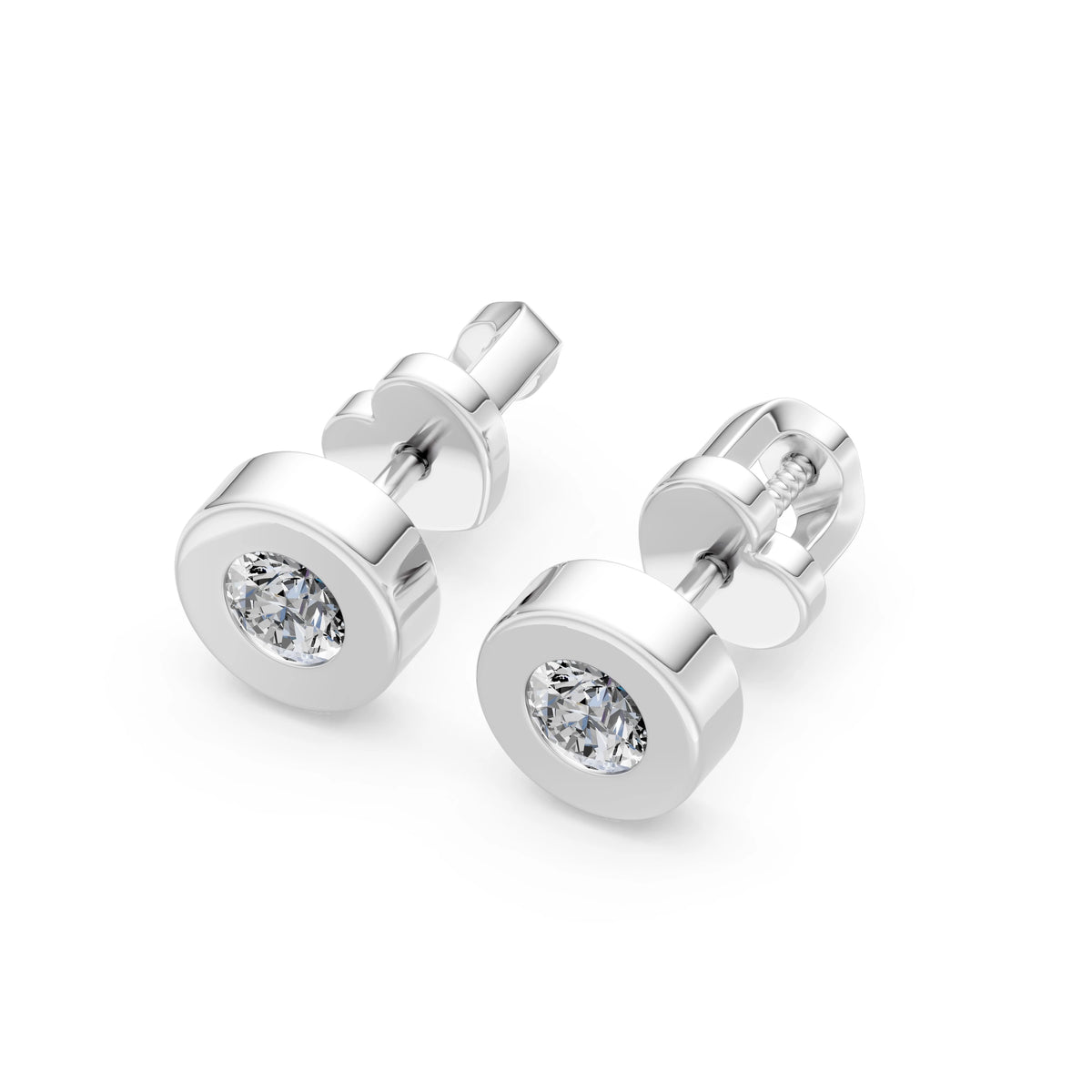 Cercei din Aur cu Diamante, Forma Rotund Briliant, 0,40 CT