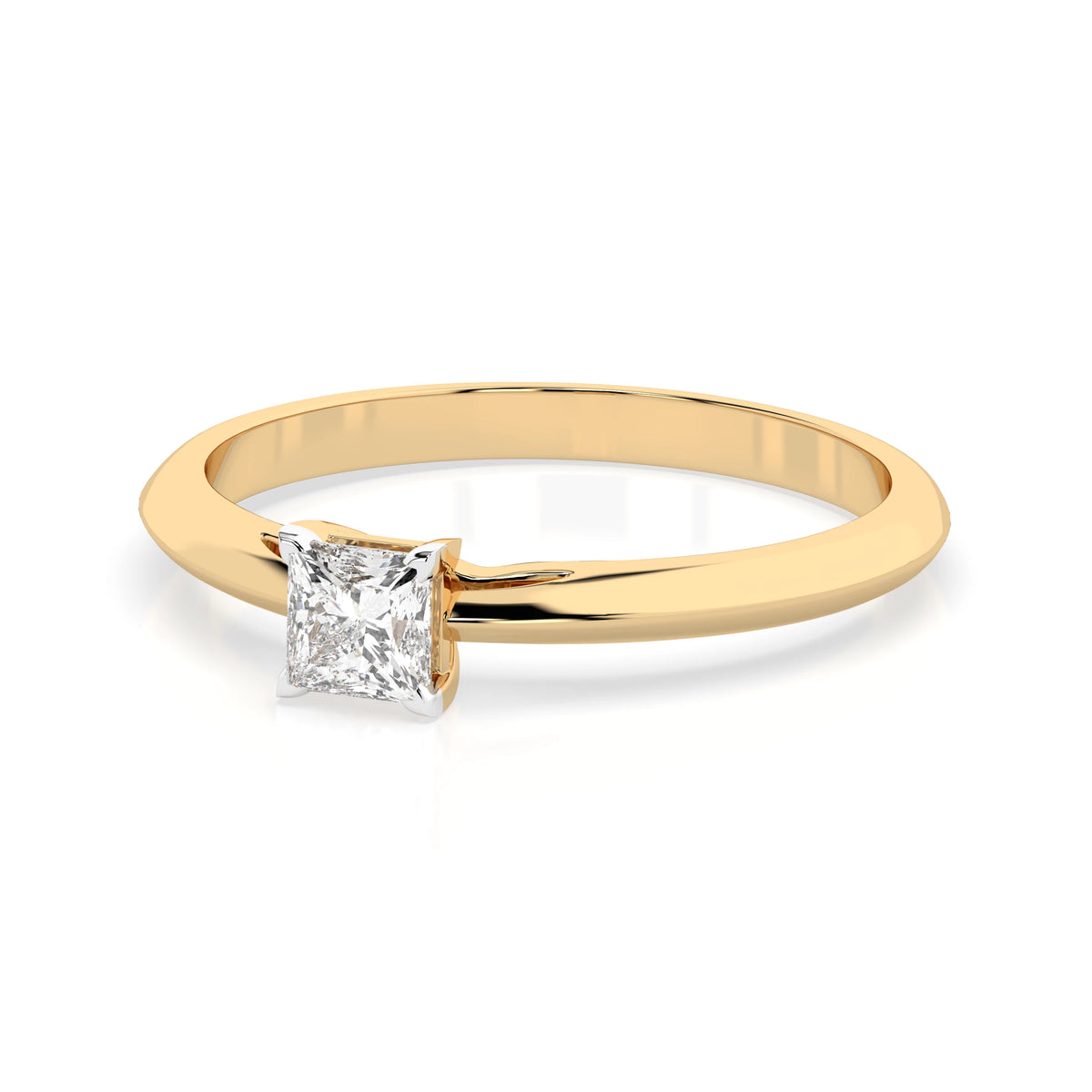 Inel de Logodnă Solitaire din Aur, Diamant Princess 0,30 CT