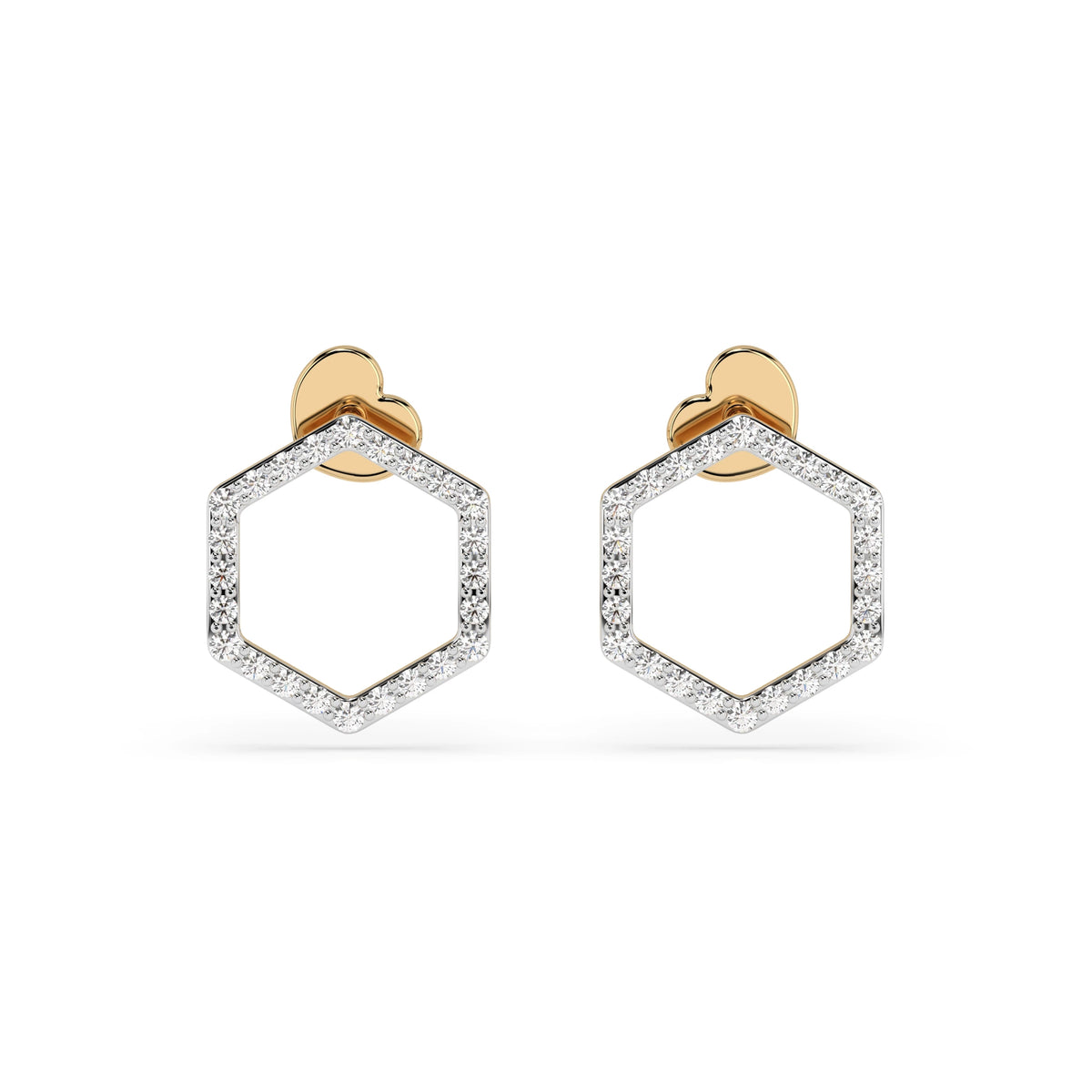 Cercei din Aur cu Diamante, Forma Rotund Briliant, 0,29 CT