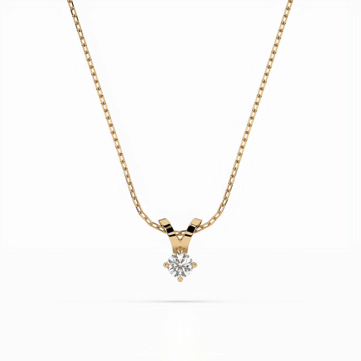 Colier din Aur cu Diamant, Forma Rotund Briliant, 0,20 CT