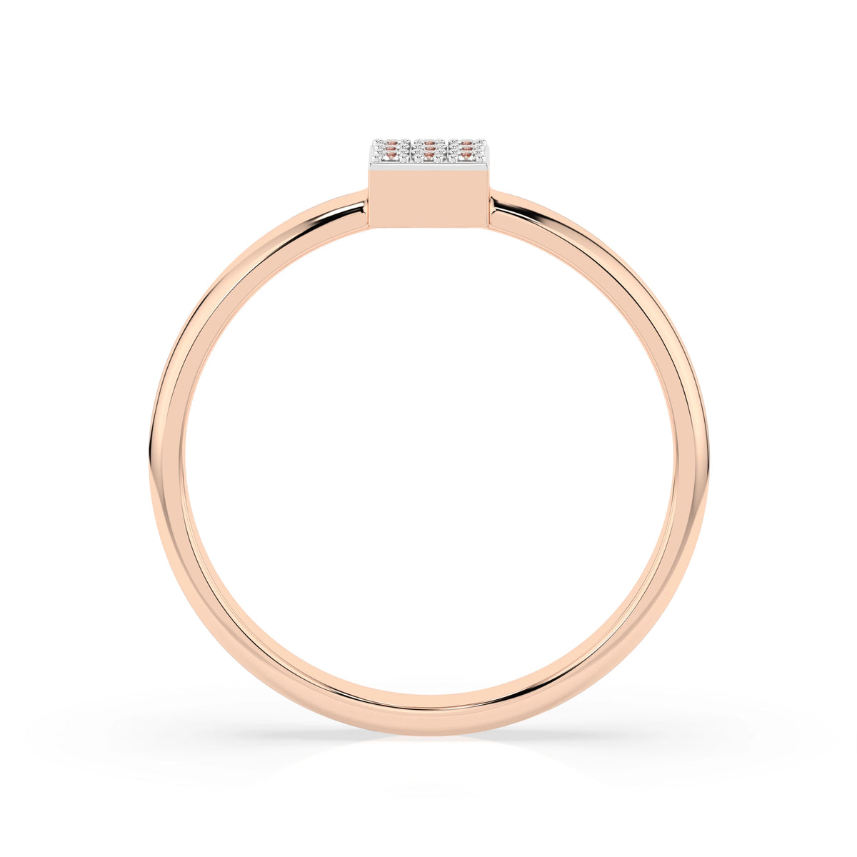 Inel din Aur cu Diamante, Forma Rotund Briliant, 0,05 CT