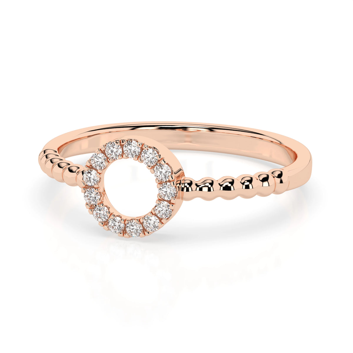 Inel din Aur cu Diamante, Forma Rotund Briliant, 0,08 CT