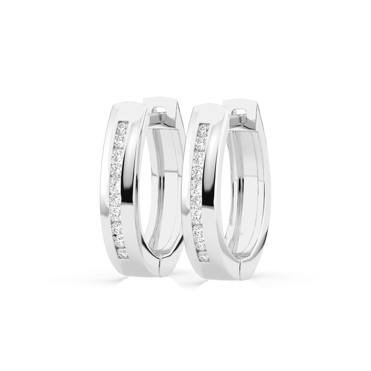Cercei din Aur cu Diamante, Forma Rotund Briliant, 0,16 CT