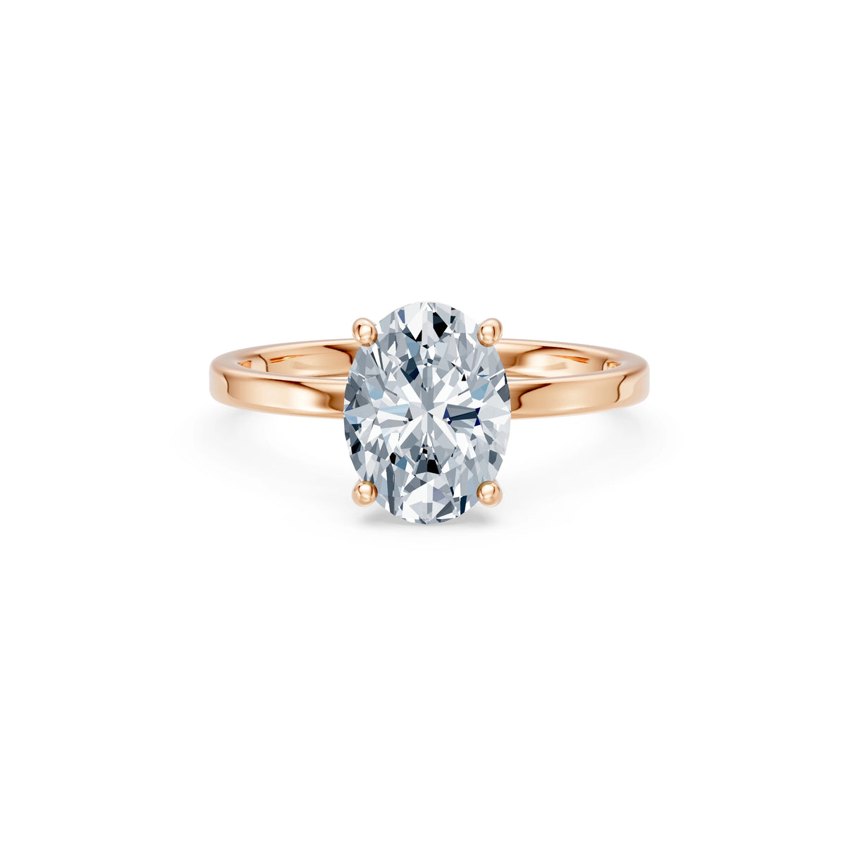 Inel de Logodnă Solitaire din Aur, Diamant Oval 2,00 CT