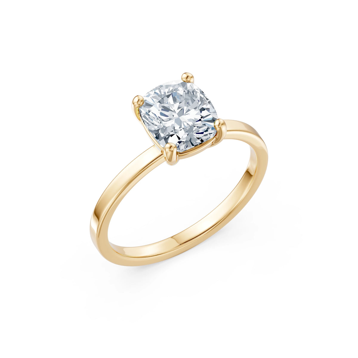 Inel de Logodnă Solitaire din Aur, Diamant Cushion 2,00 CT