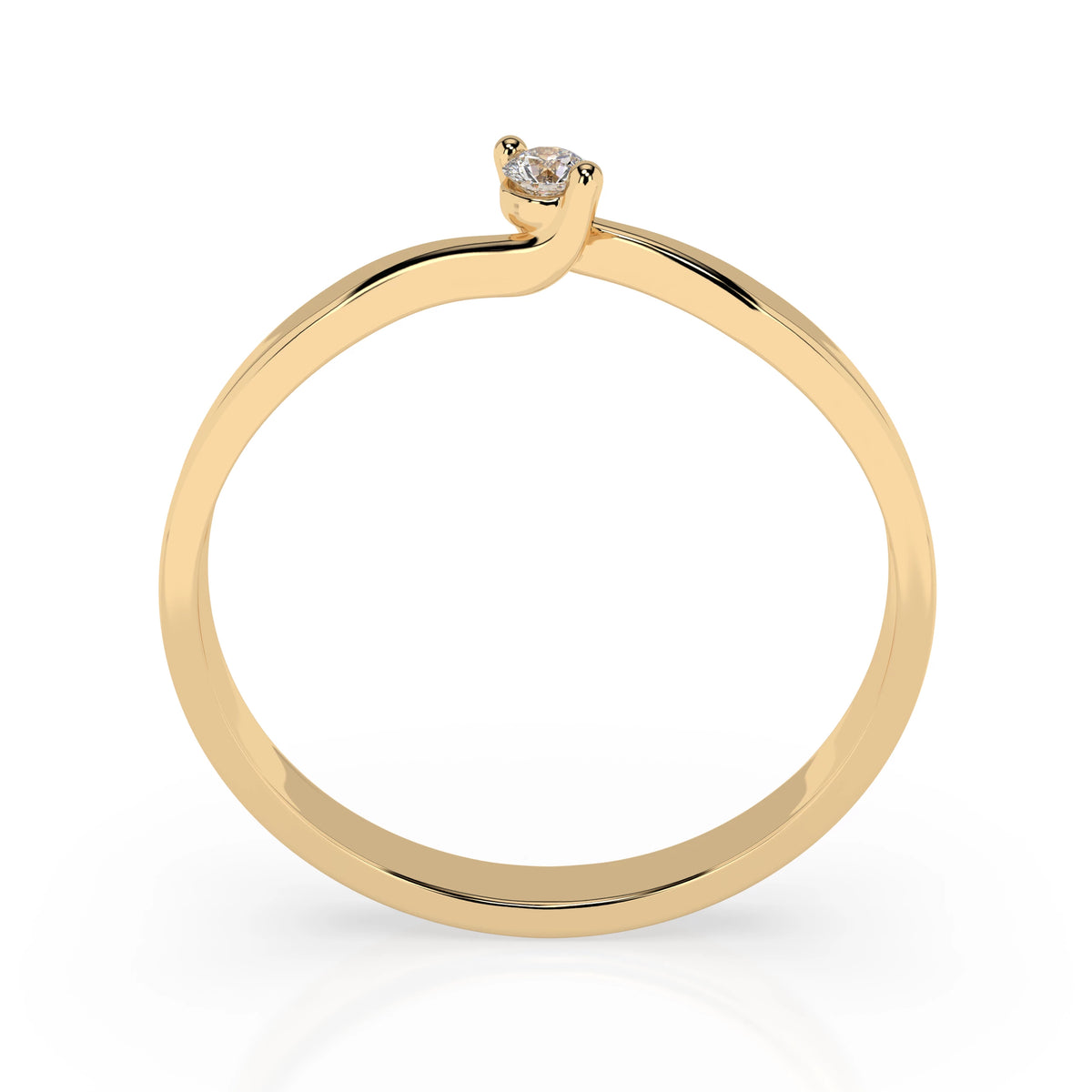 Inel de Logodnă Solitaire din Aur, Diamant Rotund Briliant 0,04 CT
