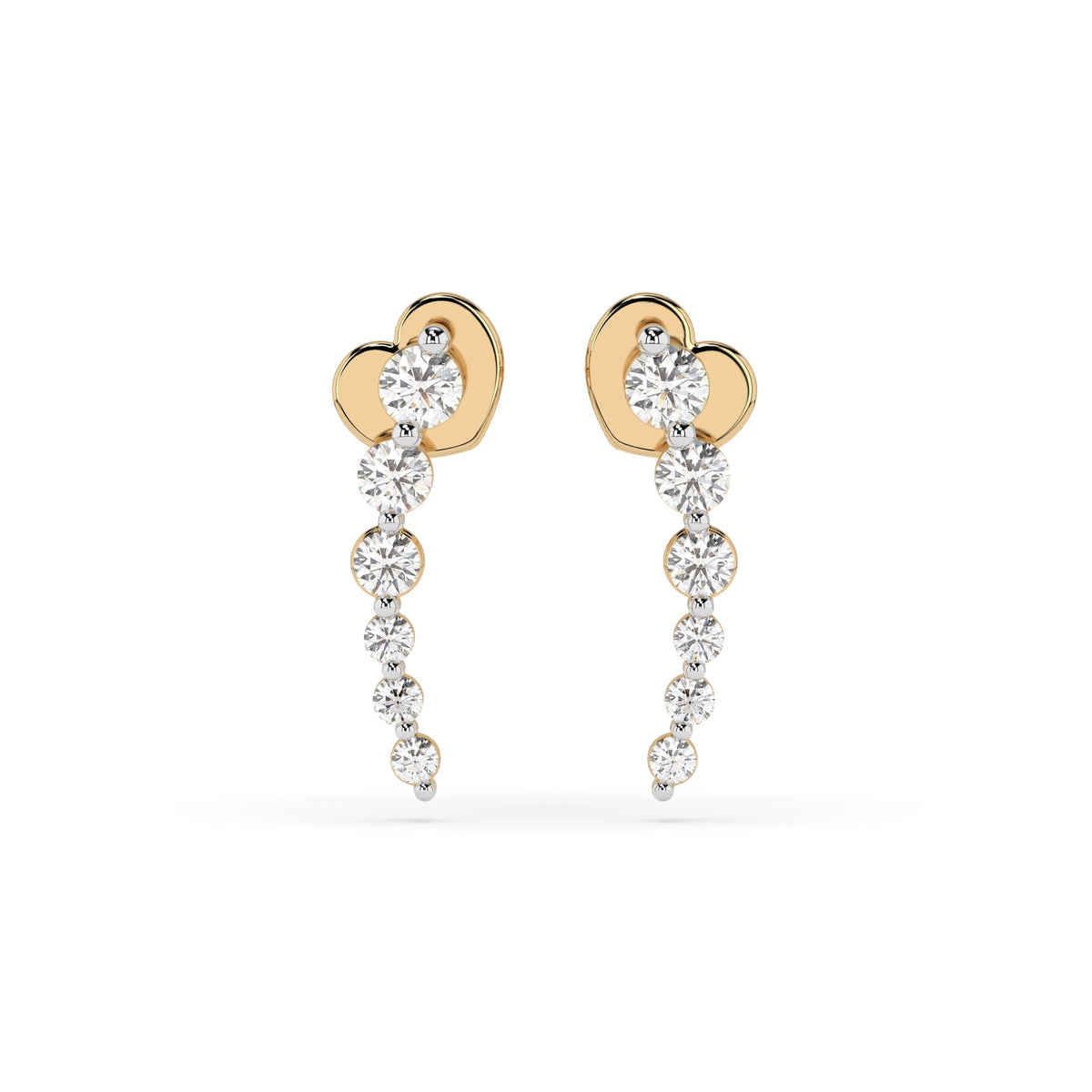 Cercei din Aur cu Diamante, Forma Rotund Briliant, 0,35 CT