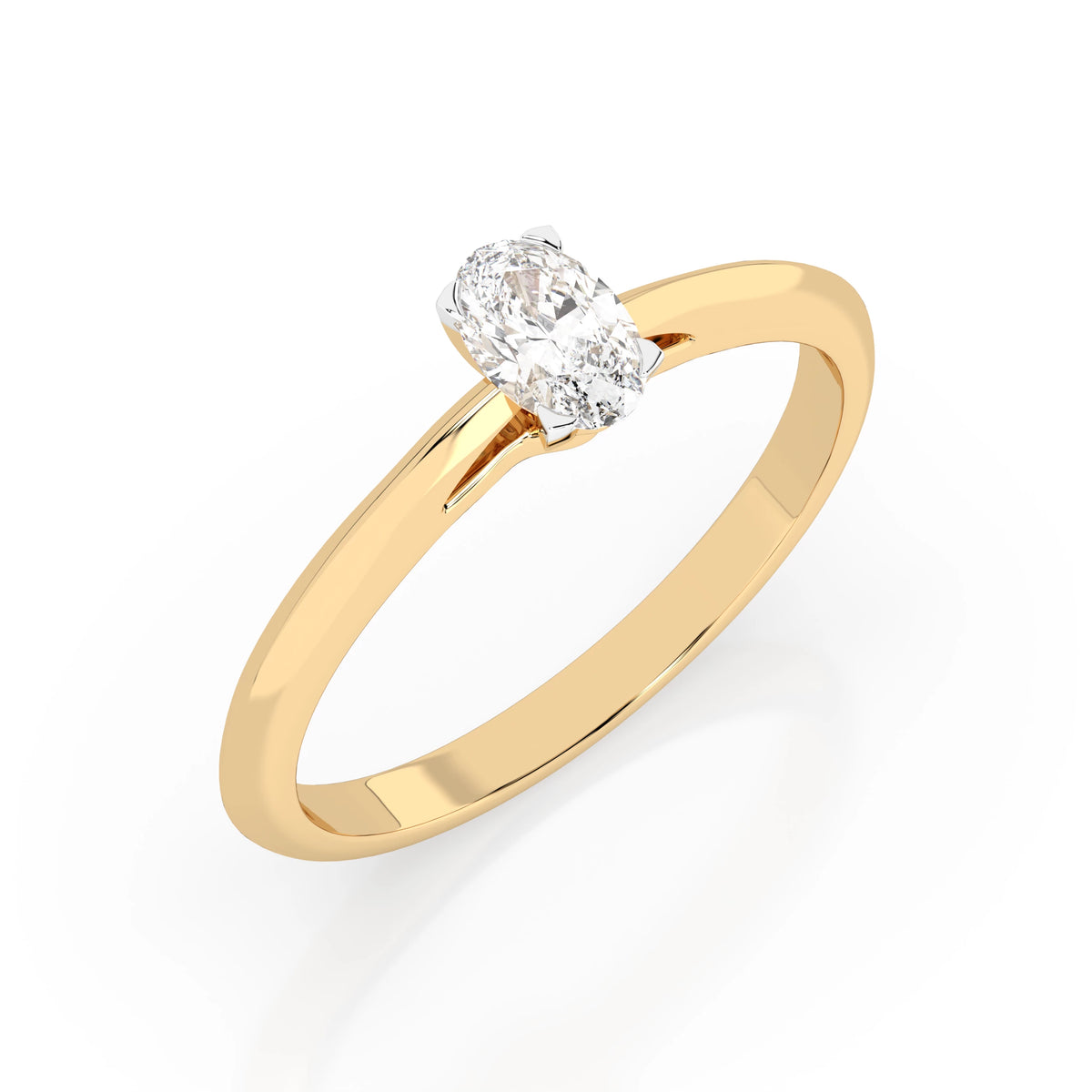 Inel de Logodnă Solitaire din Aur, Diamant Oval 0,30 CT
