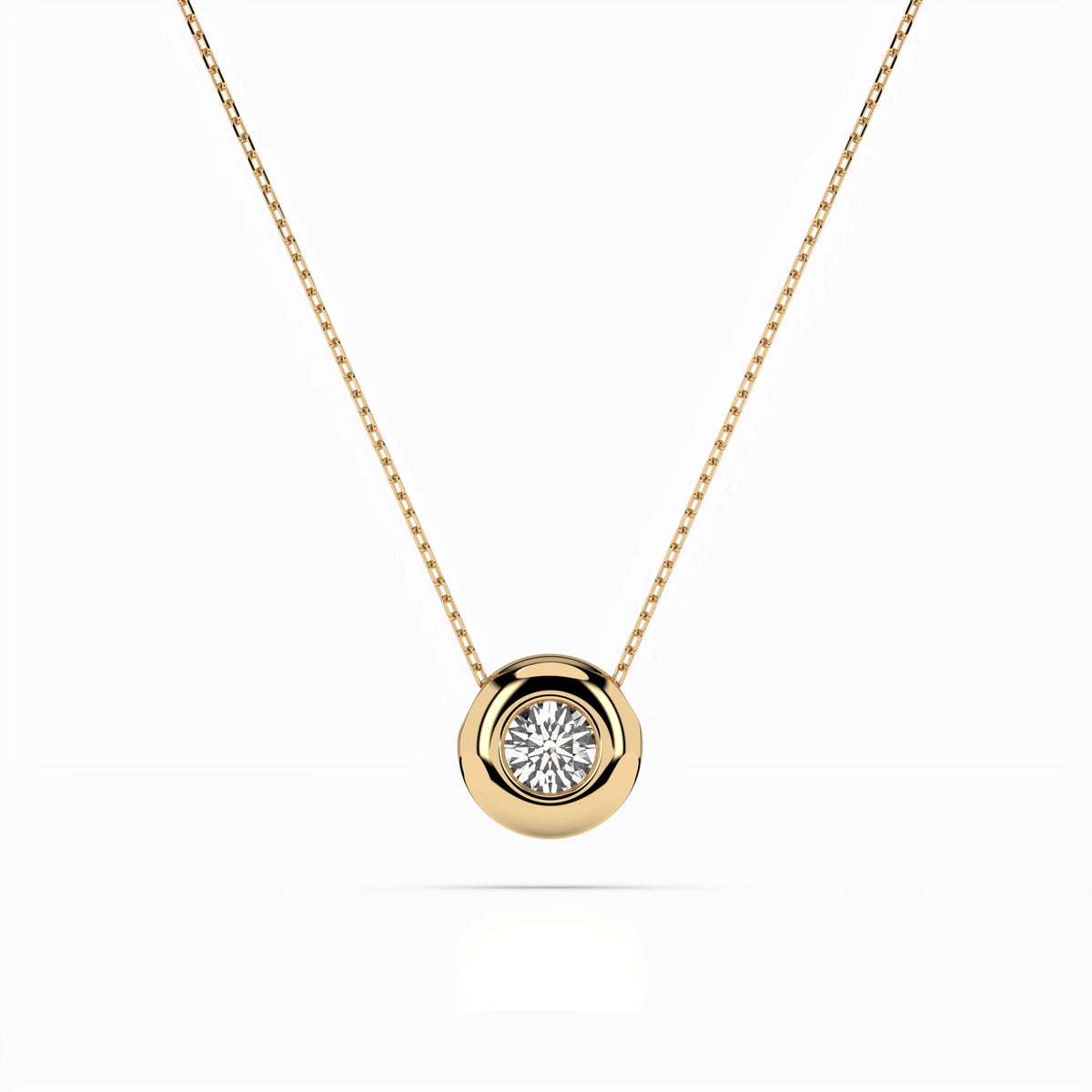 Colier din Aur cu Diamant, Forma Rotund Briliant, 0,25 CT