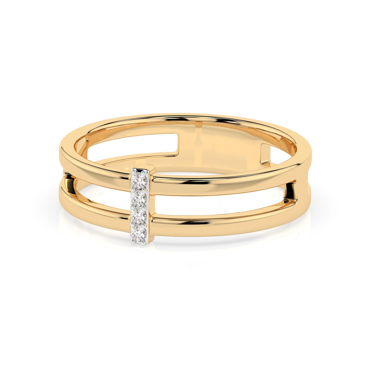 Inel din Aur cu Diamante, Forma Rotund Briliant, 0,04 CT