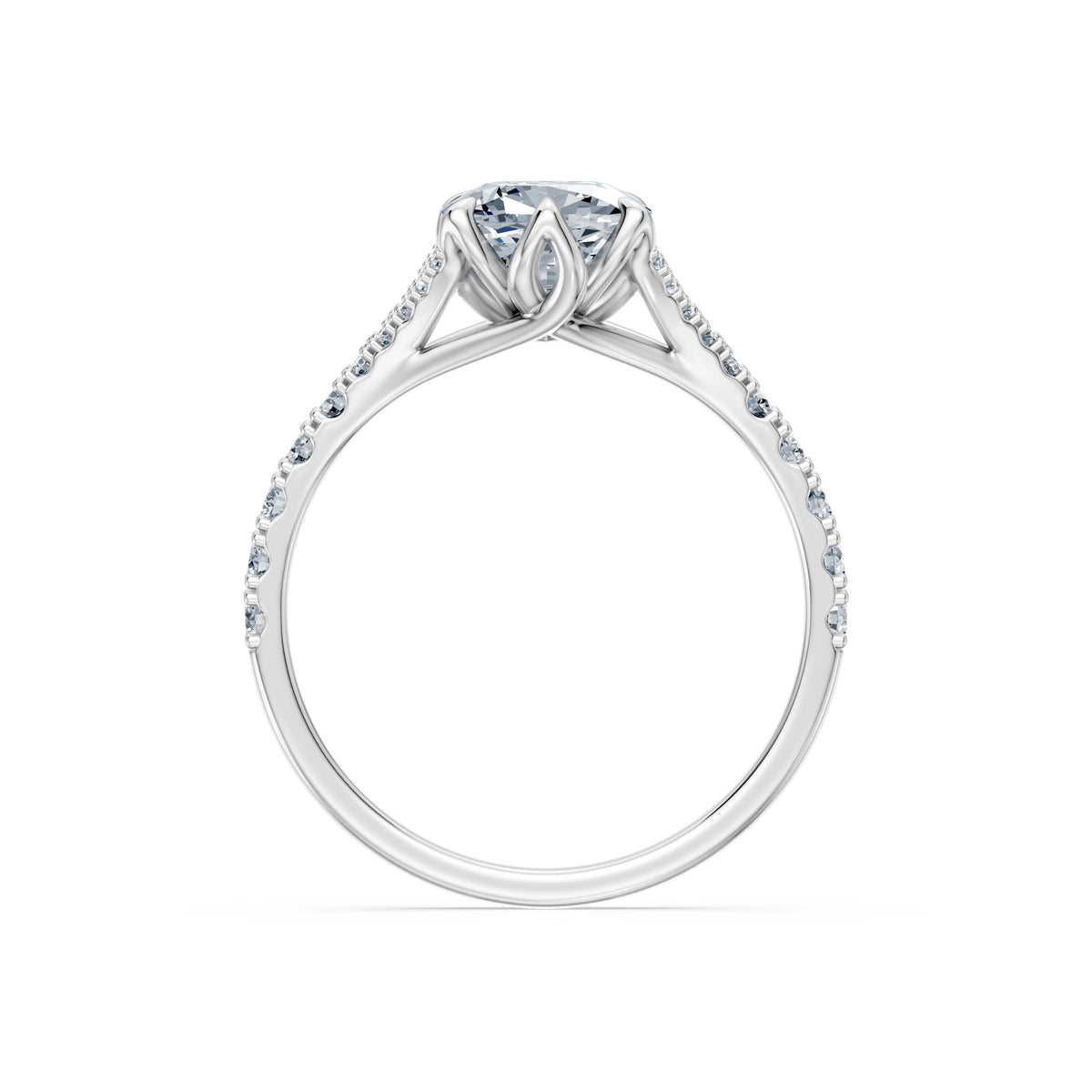 Inel de Logodnă din Aur cu Diamant Central Cushion și Diamante Laterale 2,37 CT