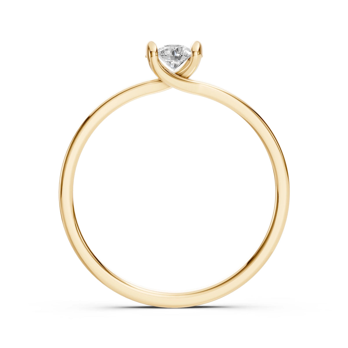 Inel de Logodnă Solitaire din Aur, Diamant Rotund Briliant 0,15 CT