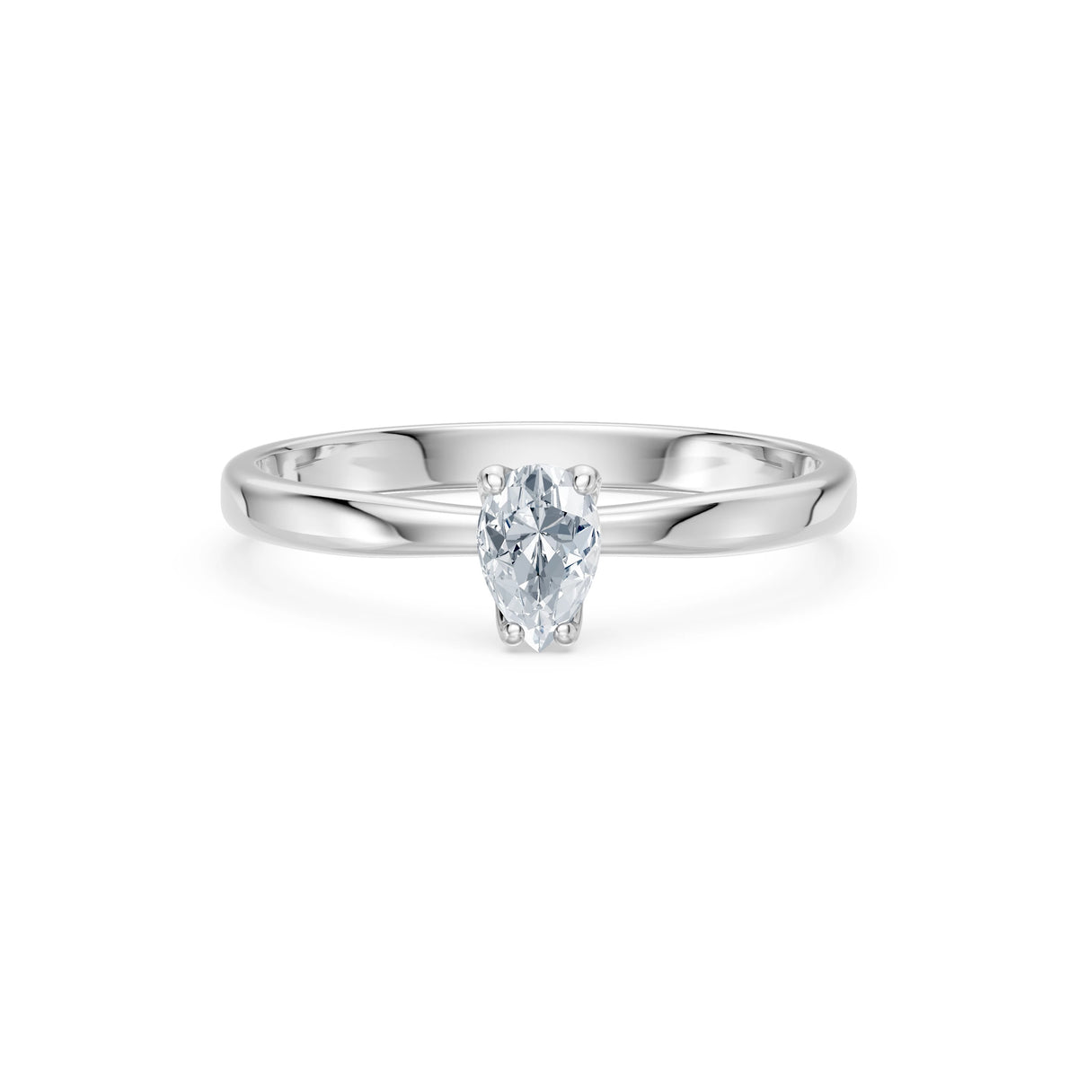 Inel de Logodnă Solitaire din Aur, Diamant Pear 0,30 CT