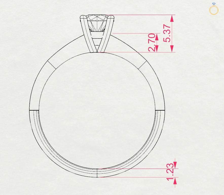 Inel de Logodnă Solitaire din Aur, Diamant Rotund Briliant 0.40 CT
