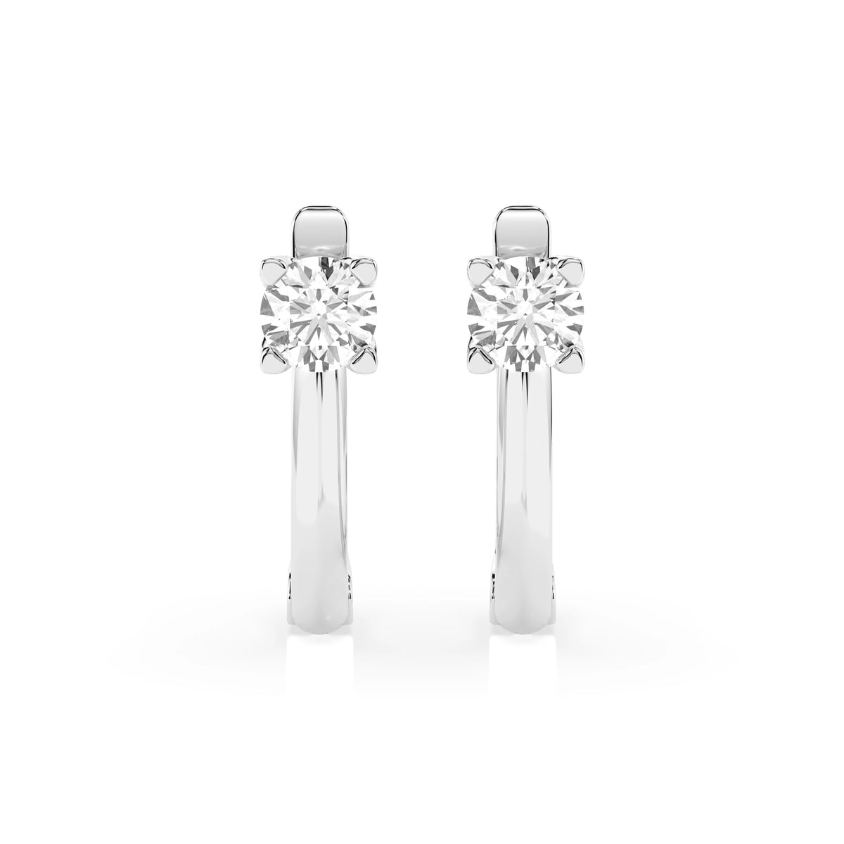Cercei din Aur cu Diamante, Forma Rotund Briliant, 0,60 CT