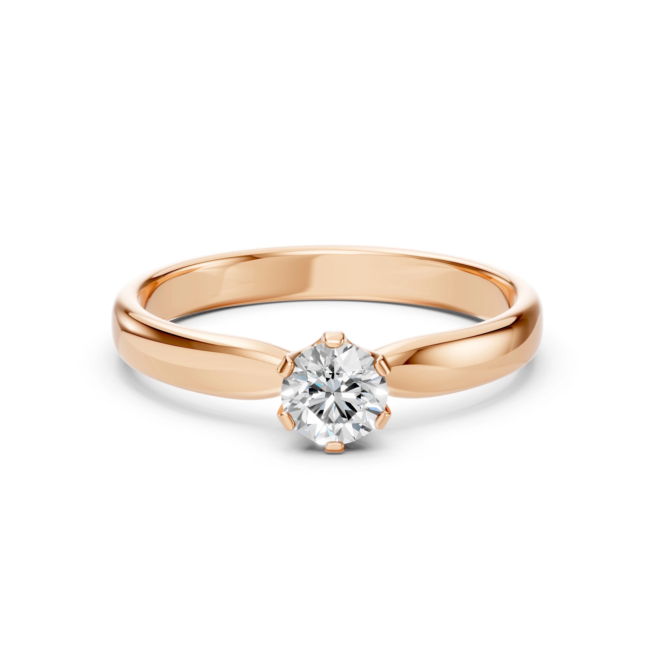 Inel de Logodnă Solitaire din Aur, Diamant Rotund Briliant 0.40 CT