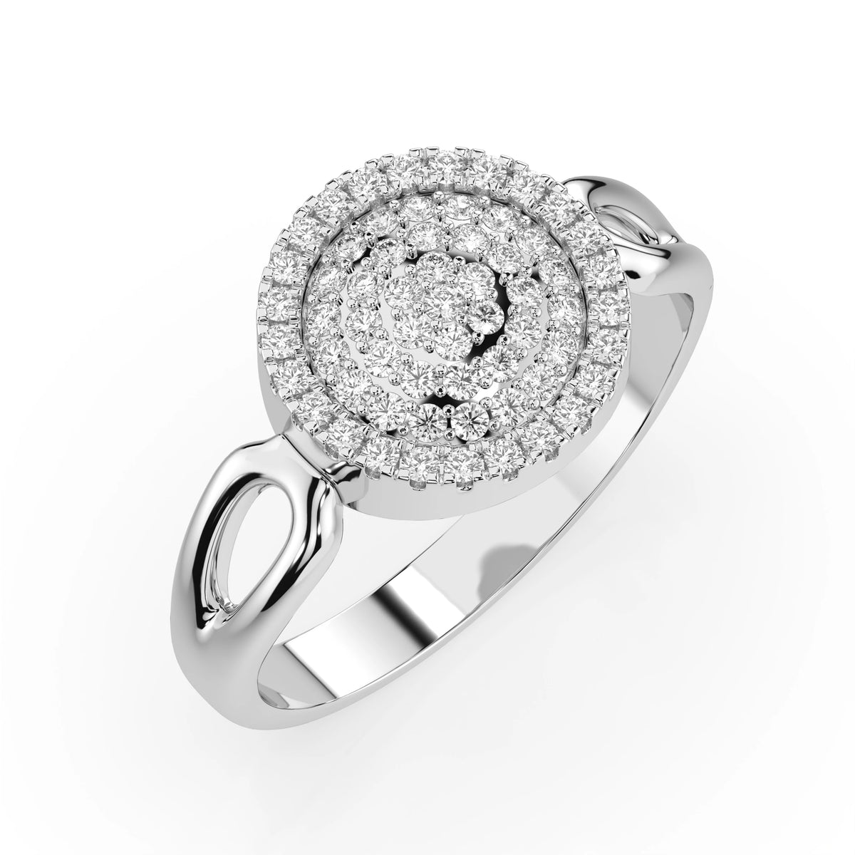 Inel din Aur cu Diamante, Forma Rotund Briliant, 0,52 CT
