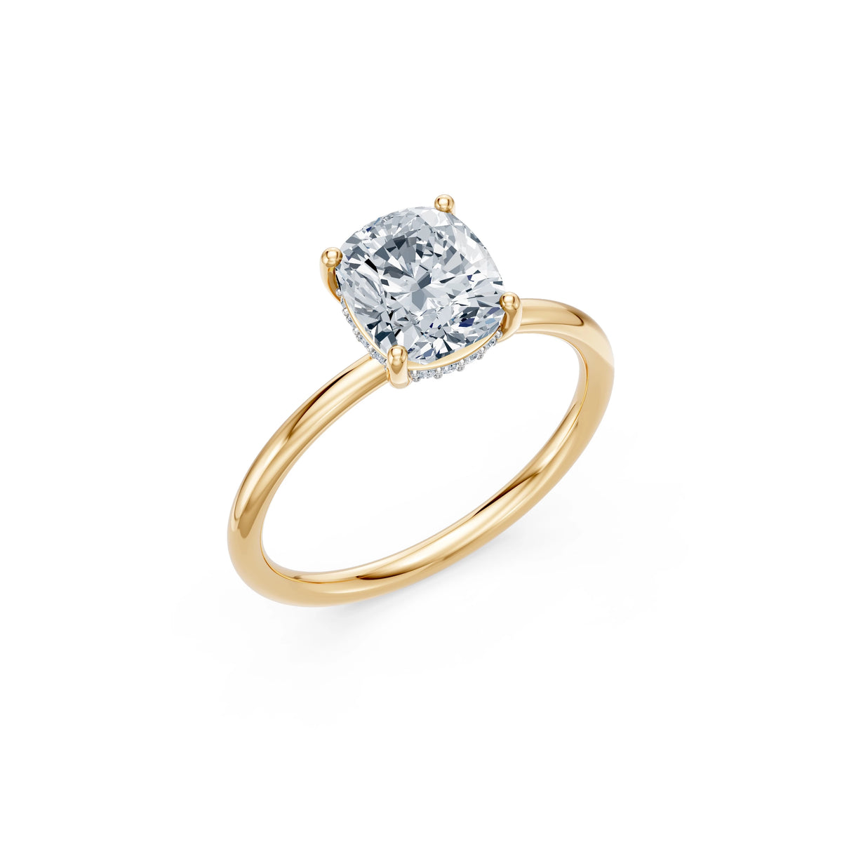 Inel de Logodnă Solitaire din Aur, Diamant Cushion 2,00 CT