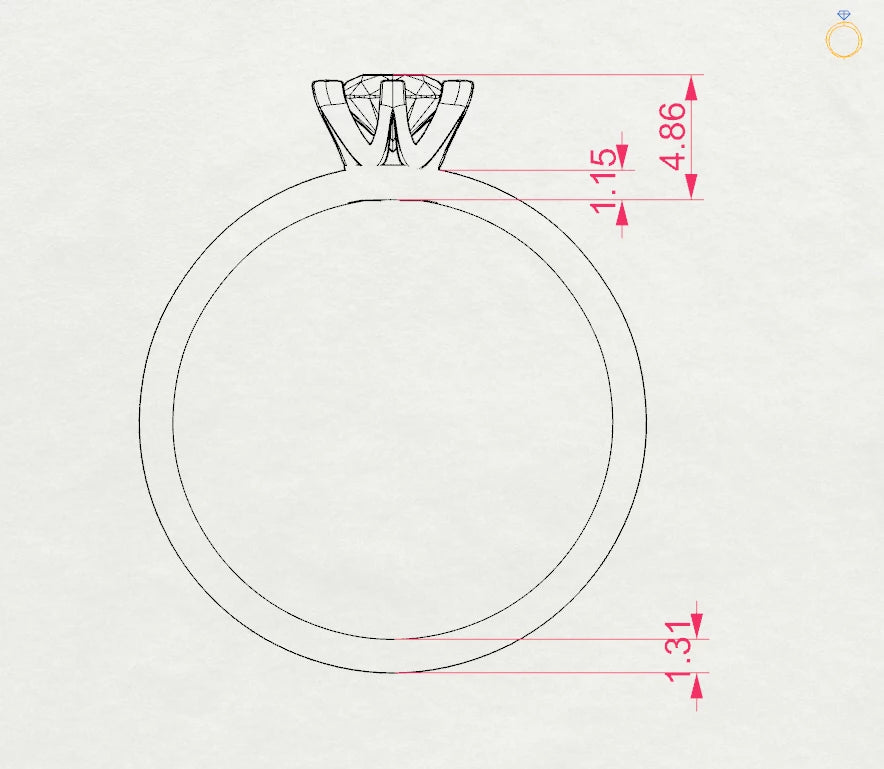 Inel de Logodnă Solitaire din Aur, Diamant Rotund Briliant 0.40 CT