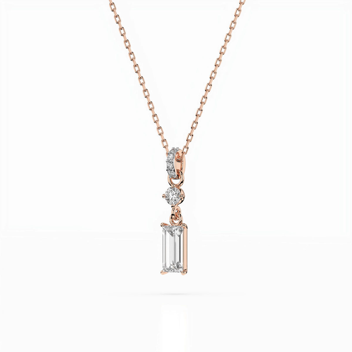 Colier din Aur cu Diamante, Forma Baguette, 0,36 CT