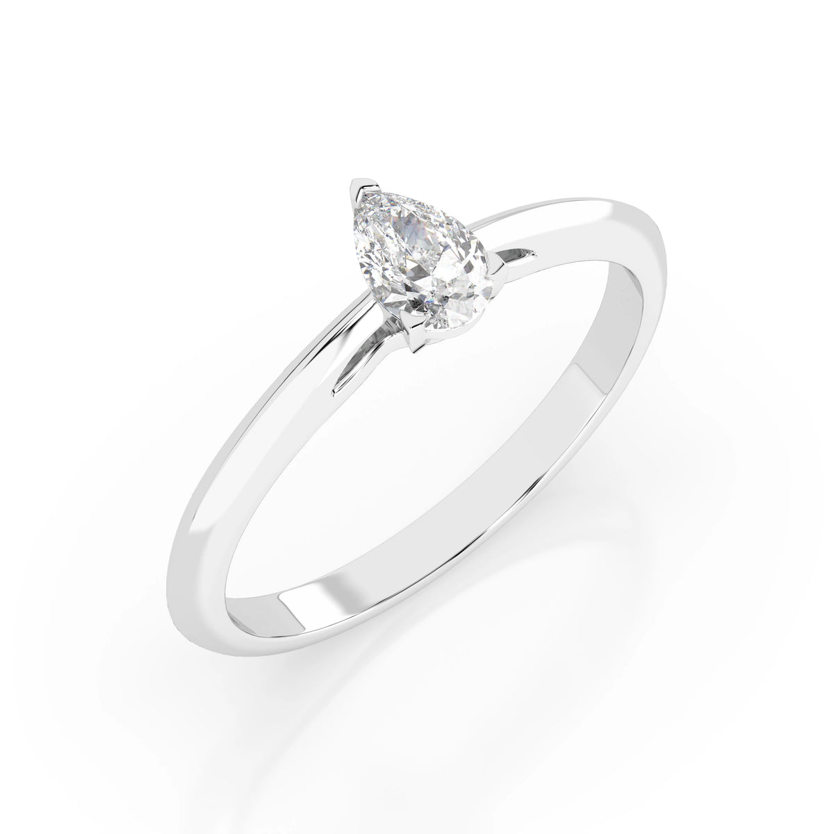 Inel de Logodnă Solitaire din Aur, Diamant Pear 0,30 CT