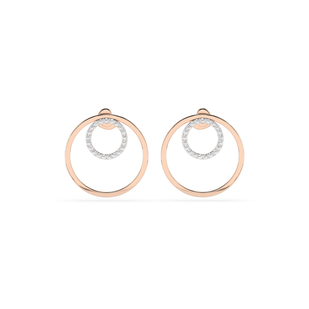 Cercei din Aur cu Diamante, Forma Rotund Briliant, 0,25 CT