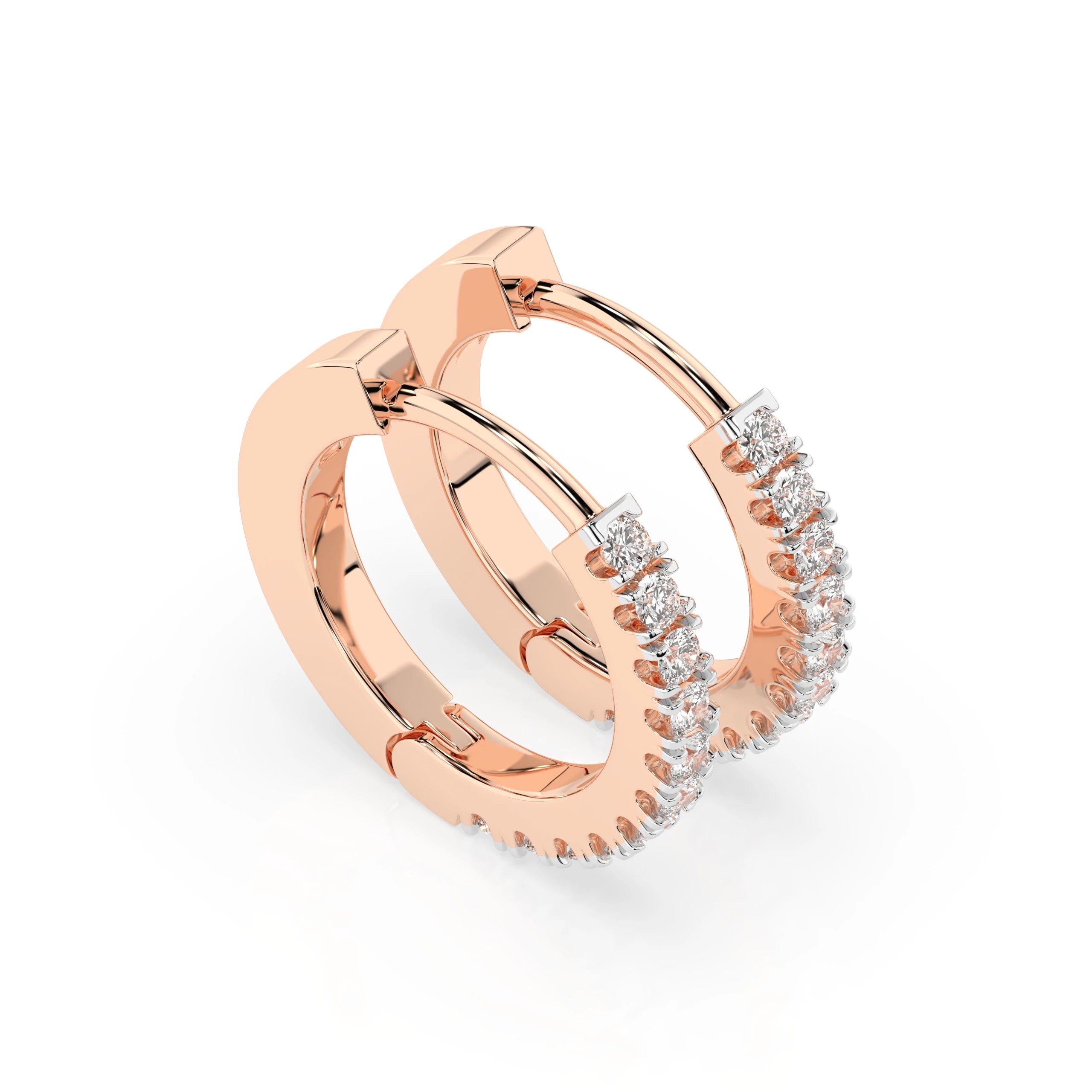 Cercei din Aur cu Diamante Rotunde Briliant 0.22 CT