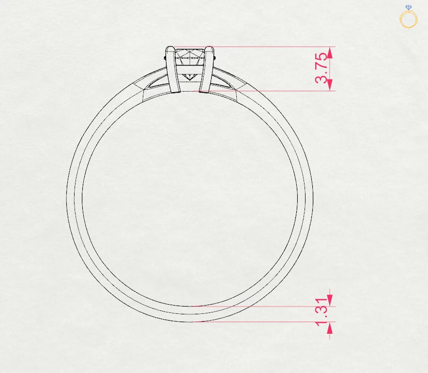 Inel de Logodnă Solitaire din Aur, Diamant Rotund Briliant 0.30 CT